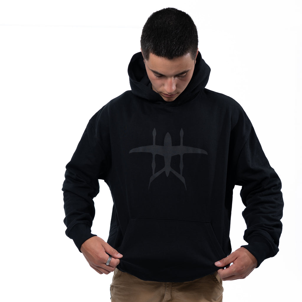 Black Alia Monochrome Hoodie