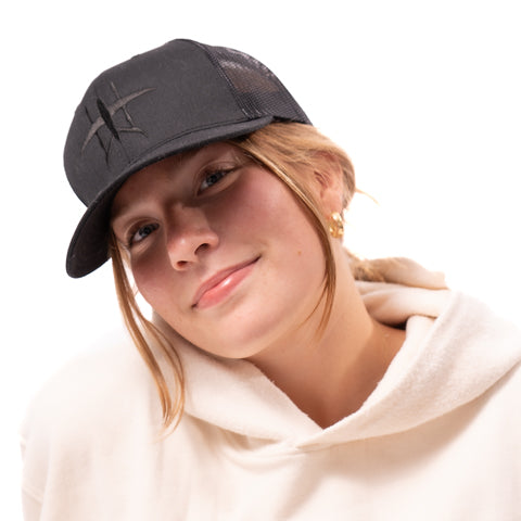 Black Monochrome Alia Trucker Hat