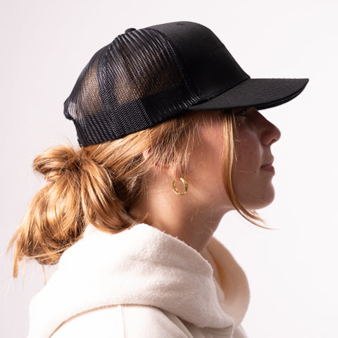 Black Monochrome Alia Trucker Hat