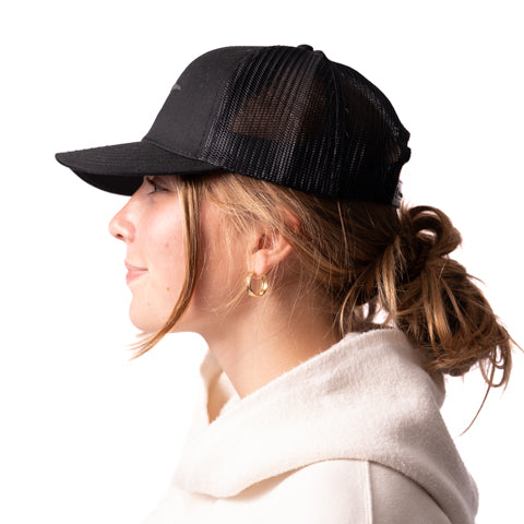 Black Monochrome Alia Trucker Hat
